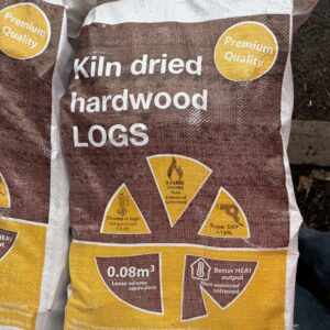 10 Large sacks of Kiln dried logs (0.08 cu m per bag)
